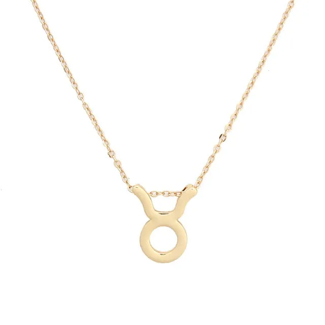 1 Pcs Fashion Jewelry Zodiac 12 Constellation Taurus Pendant Necklace For Women Gifts