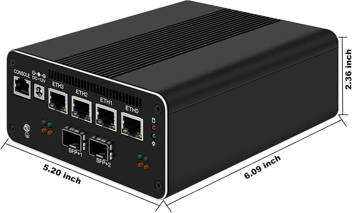 10Gbe SFP  Micro Firewall Appliance Mini PC, Intel Core I5 1240P 12C/16T Barebone NO RAM NO SSD 4Xintel I226-V 2.5Gbe