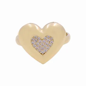 10K Yellow Gold Fancy Heart Women's Ring with CZ / Size: 7.5 / Weight: 2.1 GR / DPWR0HR-8