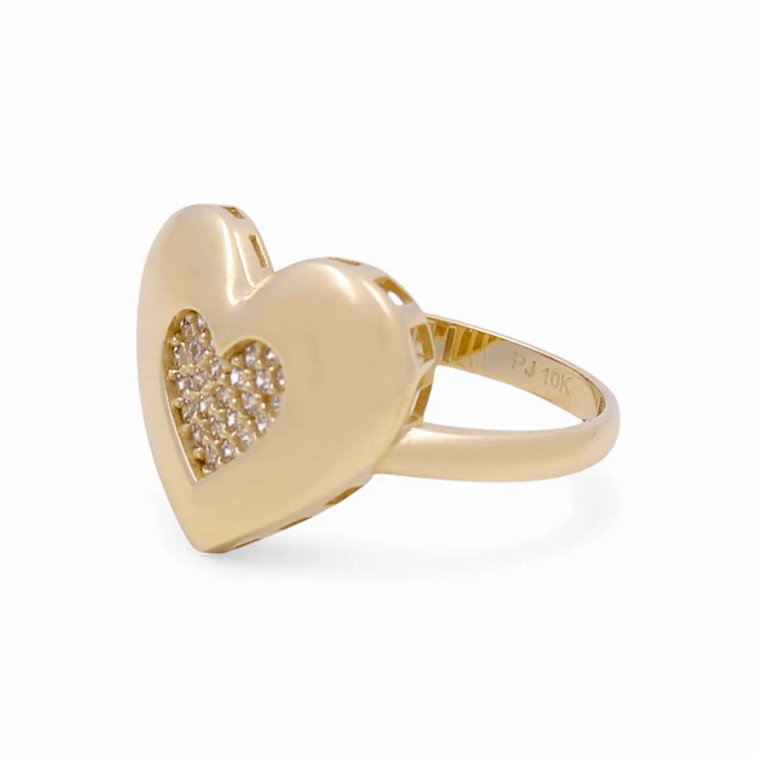 10K Yellow Gold Fancy Heart Women's Ring with CZ / Size: 7.5 / Weight: 2.1 GR / DPWR0HR-8