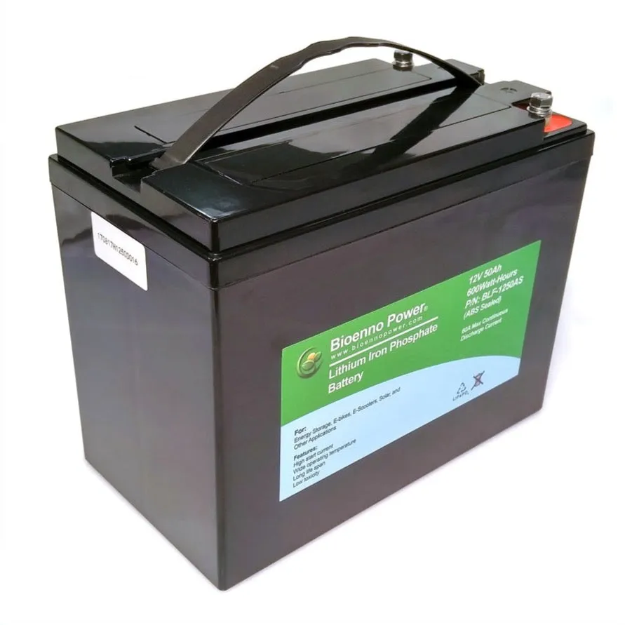 12V 50Ah Lithium Battery - Bioenno Power BLF-1250AS, ABS
