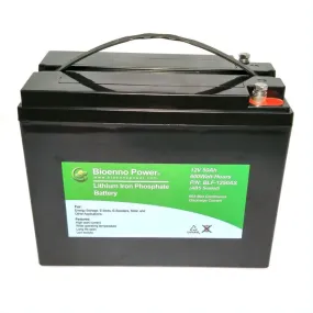 12V 50Ah Lithium Battery - Bioenno Power BLF-1250AS, ABS