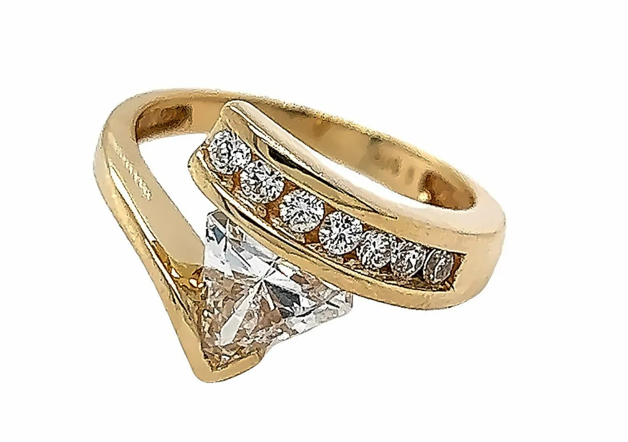 14ct Yellow Gold Cubic Zirconia Dress Ring