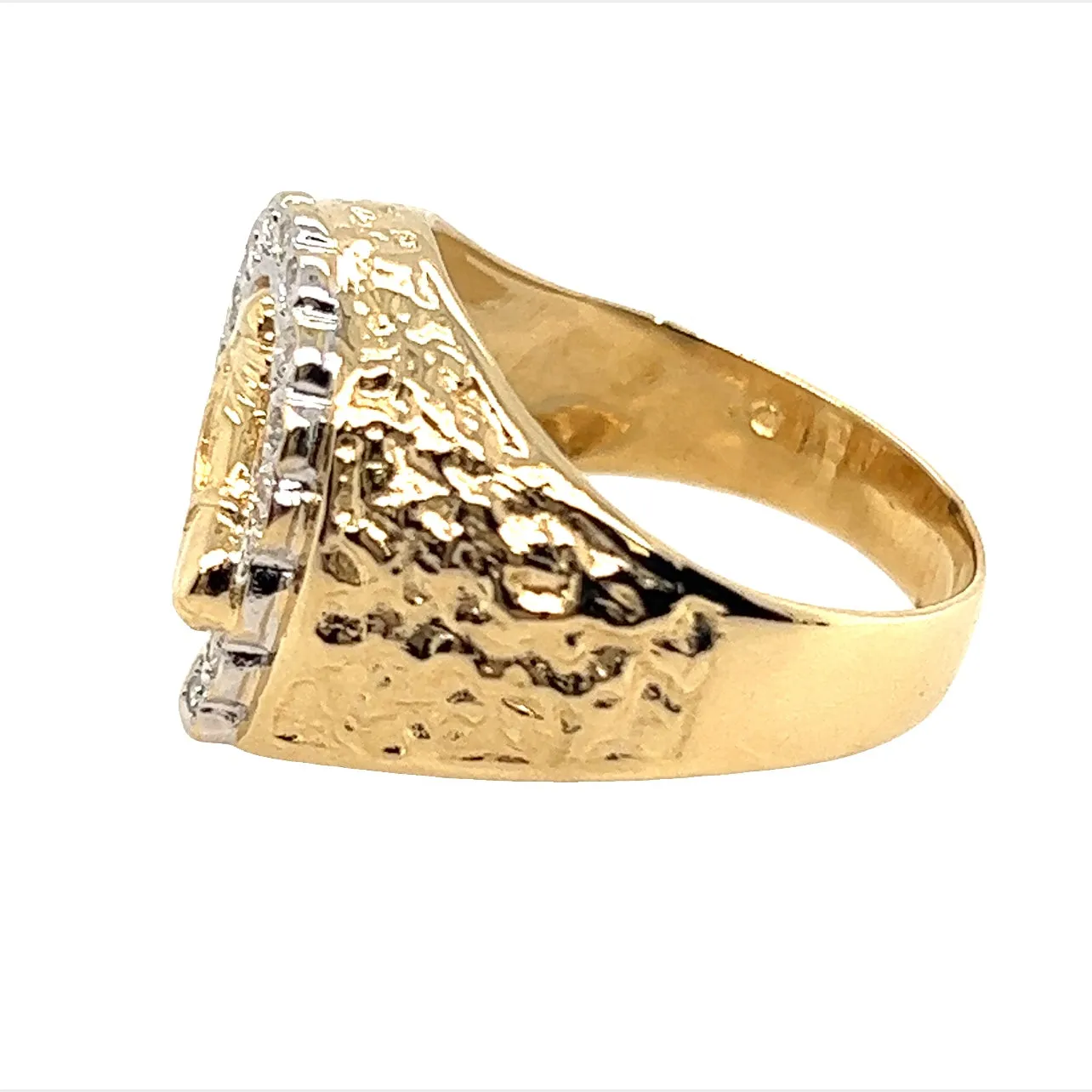 14ct Yellow Gold Diamond set Horseshoe and Horse Head Ring