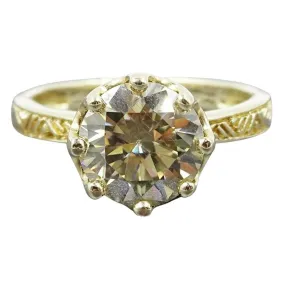 14ct Yellow Gold Moissanite Ring