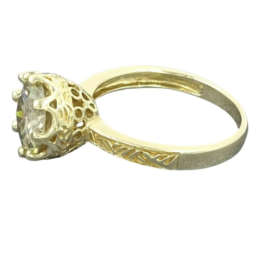 14ct Yellow Gold Moissanite Ring