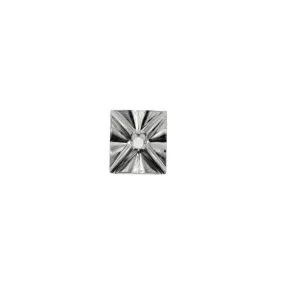 14K White Bar Set Square Pin Point Illusion Top Die Struck