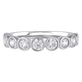 14K White Gold Bezel Set Diamond Band