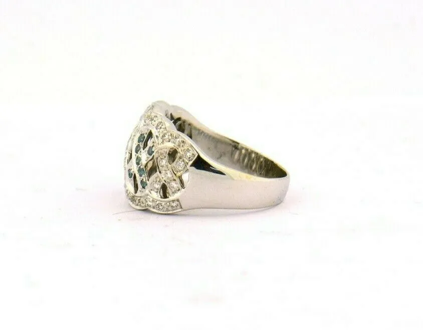 14KW 0.61CTTW Blue and White Diamond Cross Cross Fashion Ring SI2-I1 7.1G Sz8