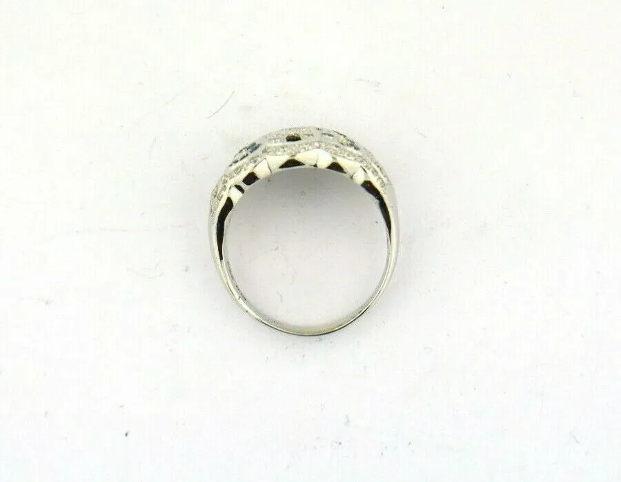 14KW 0.61CTTW Blue and White Diamond Cross Cross Fashion Ring SI2-I1 7.1G Sz8