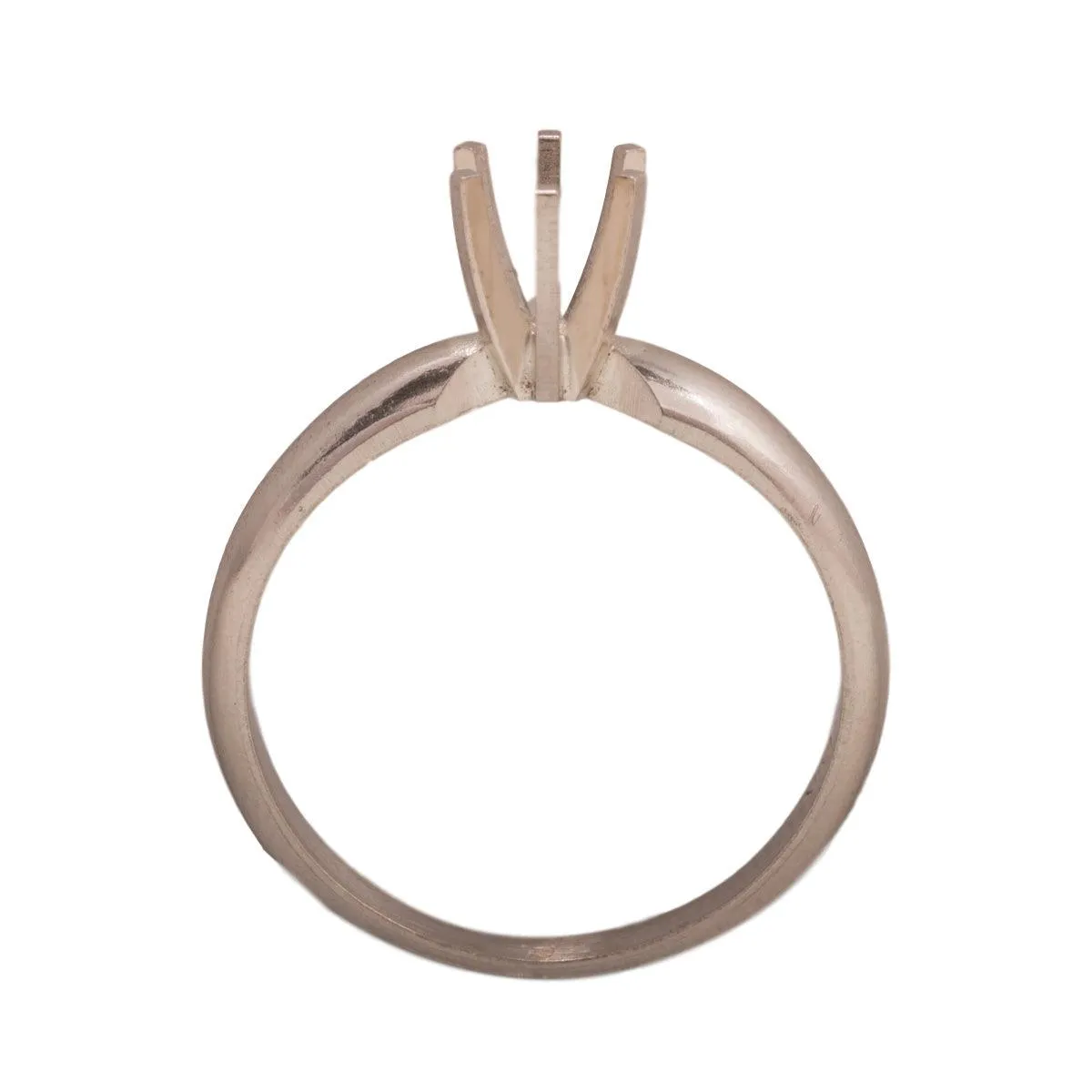14KW, 14KW/14KY & Platinum Round Solitaire 4.5mm Center Stone 6-Prong Die Struck