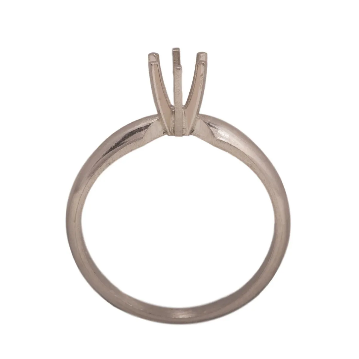14KW, 14KW/14KY & Platinum Round Solitaire 4mm Center Stone 6-Prong Die Struck