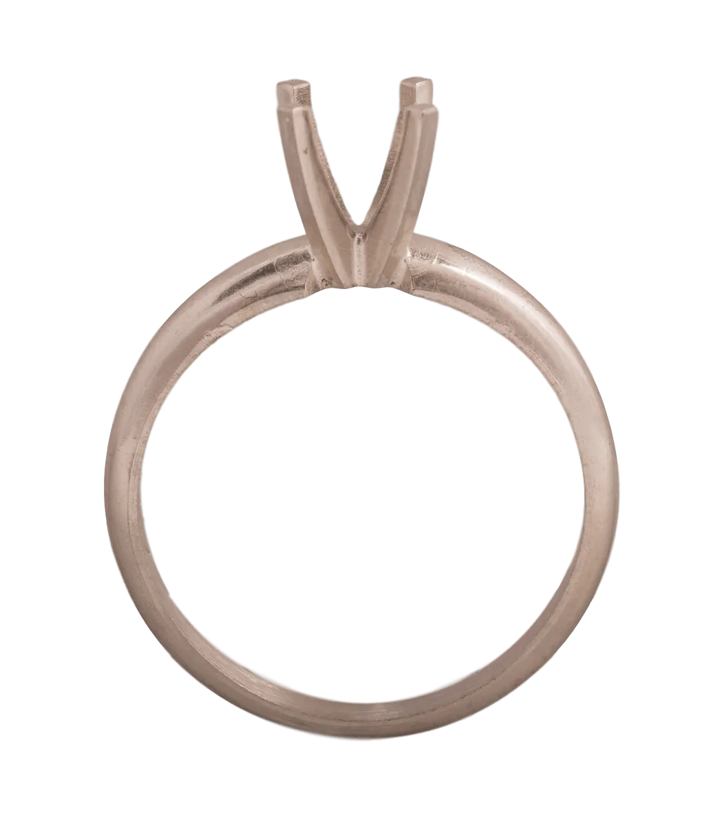 14KW, 14KW/14KY & Platinum Round Solitaire 5.5mm Center Stone 4-Prong Die Struck