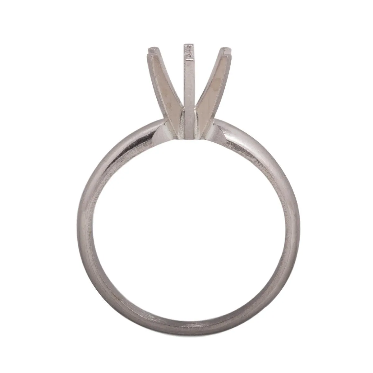 14KW, 14KW/14KY & Platinum Round Solitaire 6.5mm Center Stone 6-Prong Die Struck