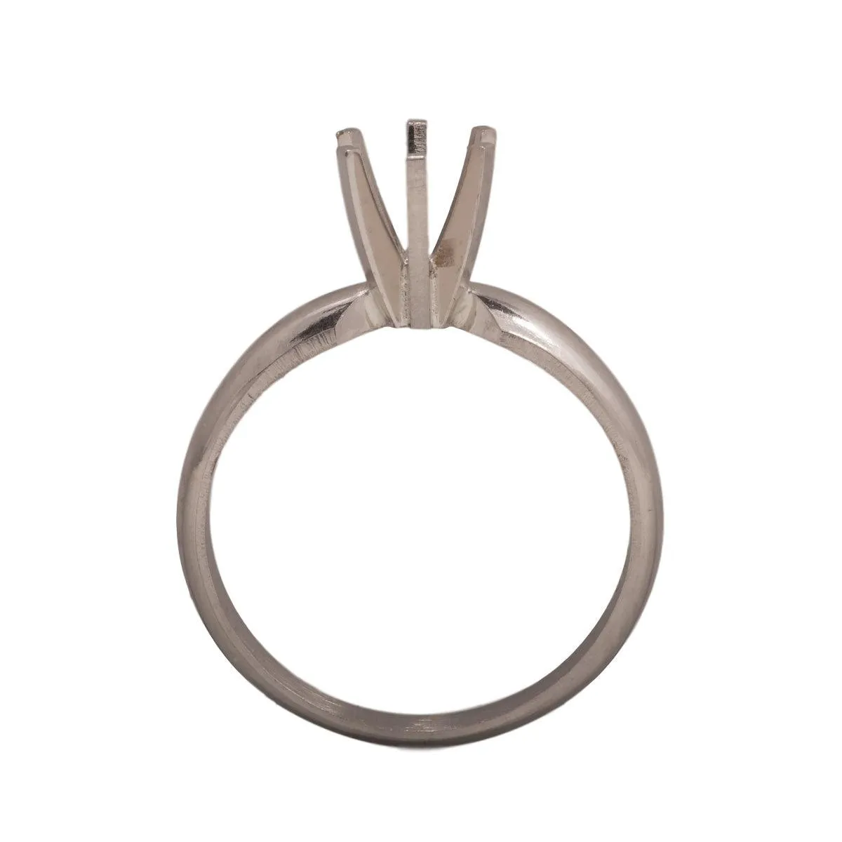 14KW, 14KW/14KY & Platinum Round Solitaire 6mm Center Stone 6-Prong Die Struck