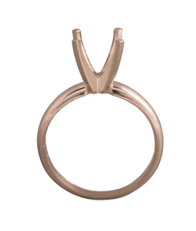14KW, 14KW/14KY & Platinum Round Solitaire 8mm Center Stone 4-Prong Die Struck
