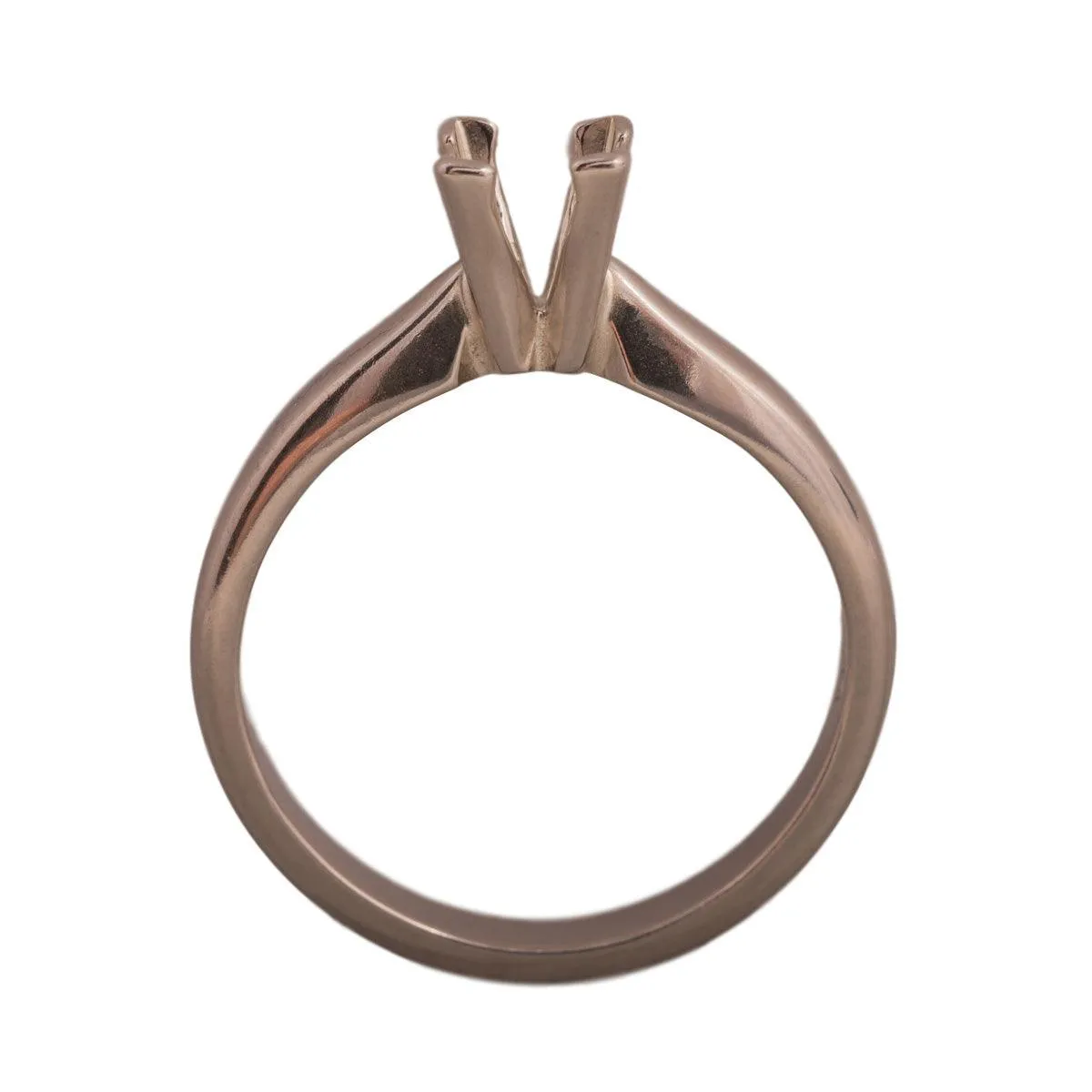 14KW, 14KW/14KY & Platinum Square Solitaire 4.5mm Center Stone 4-Prong V-Ends Die Struck