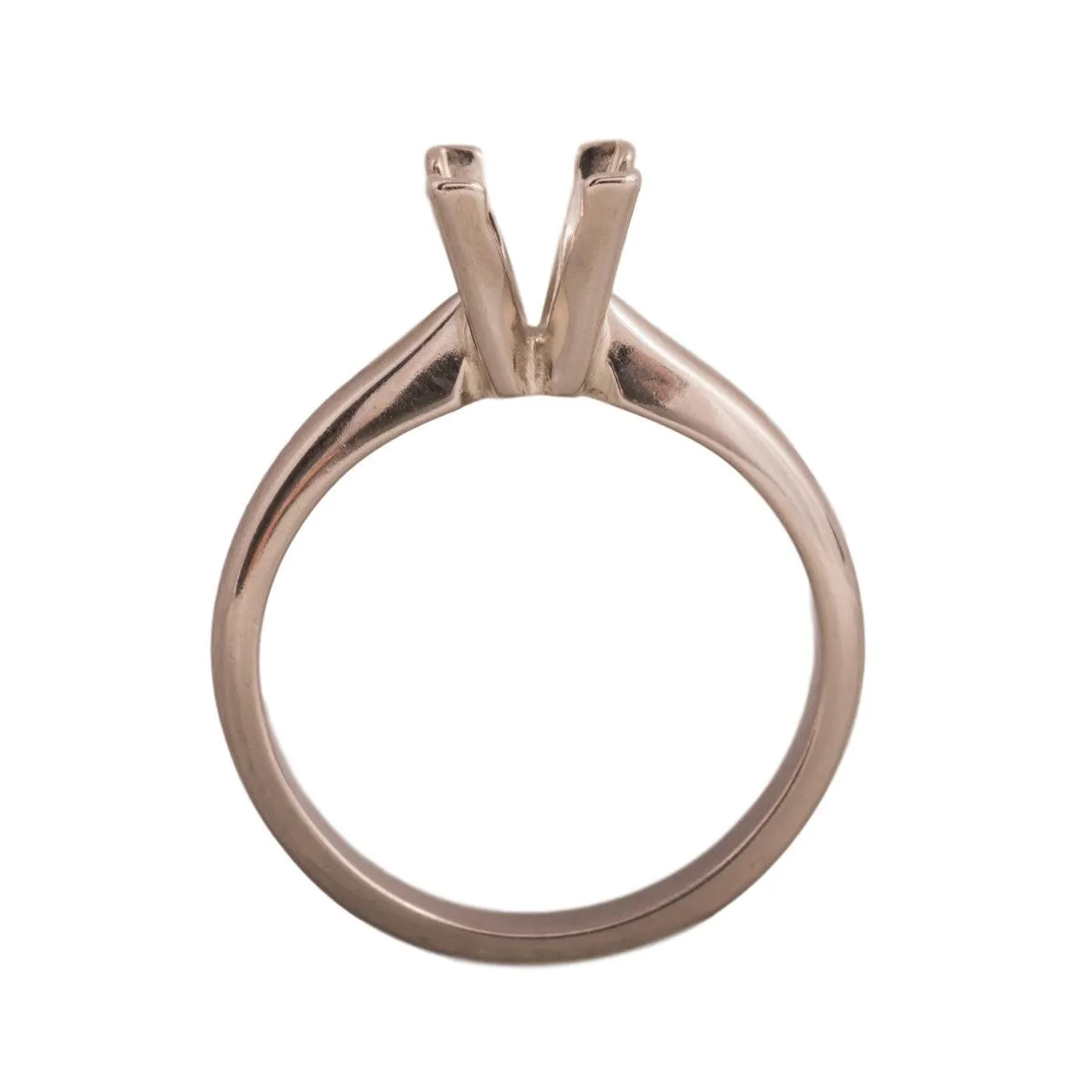 14KW, 14KW/14KY & Platinum Square Solitaire 5.5mm Center Stone 4-Prong V-Ends Die Struck