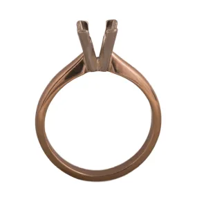 14KW, 14KW/14KY & Platinum Square Solitaire 5.5mm Center Stone 4-Prong V-Ends Die Struck