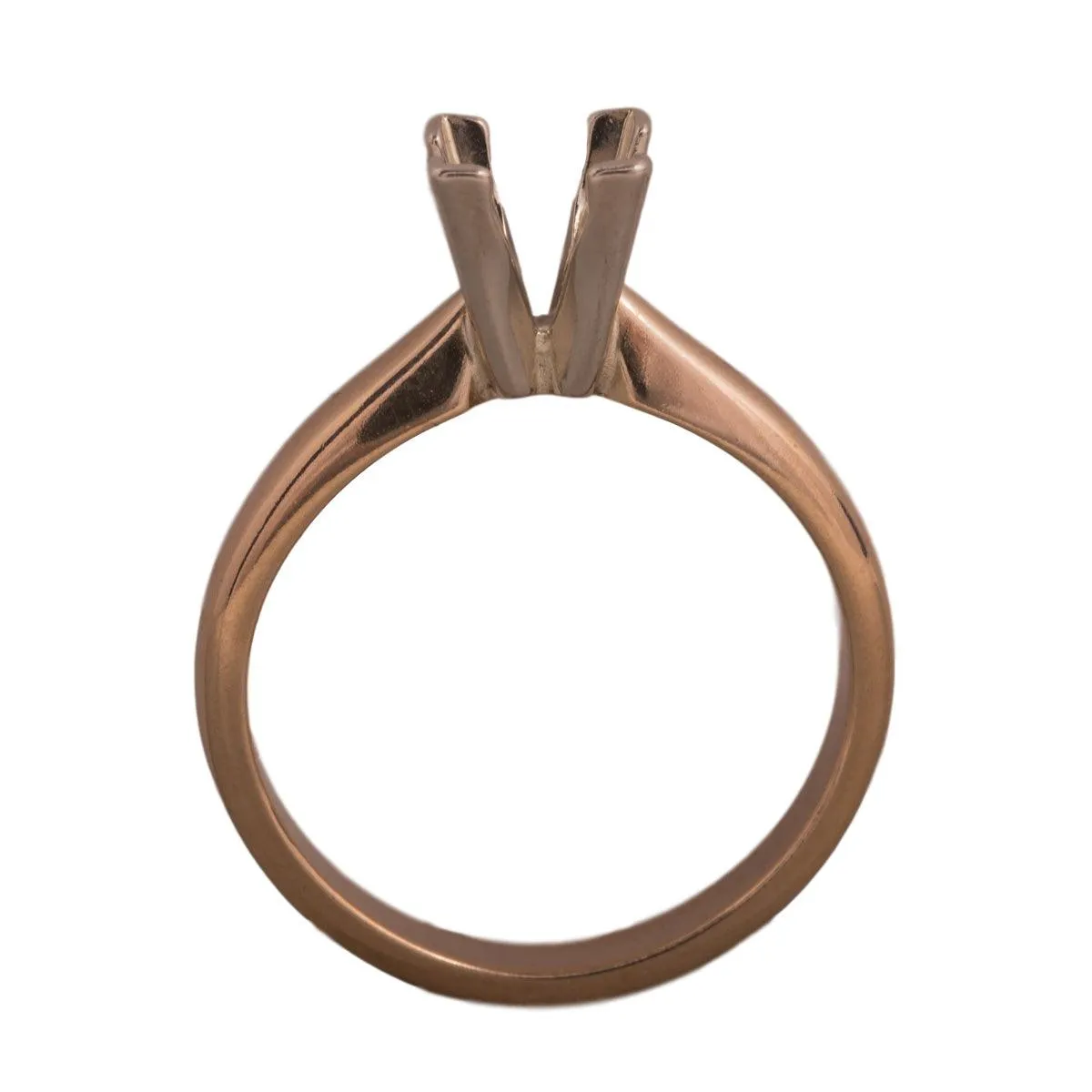 14KW, 14KW/14KY & Platinum Square Solitaire 5.5mm Center Stone 4-Prong V-Ends Die Struck