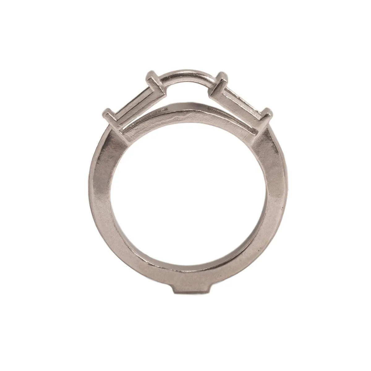 14KW, 18KW & Platinum Empty Center With 5 x 3 x 2mm Tapered Baguette Sides Ring Mountings