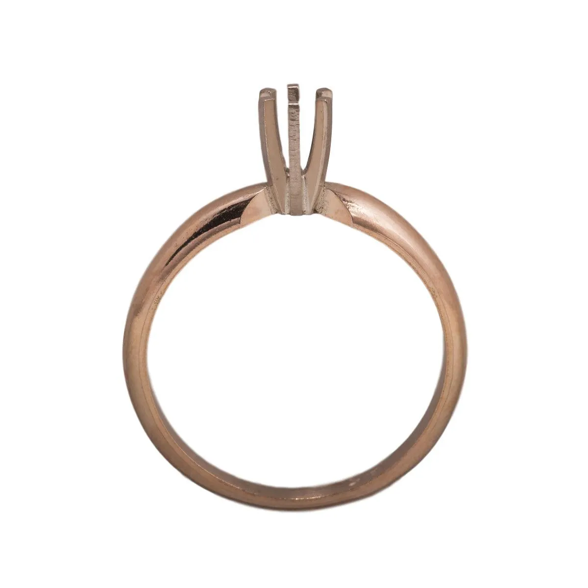 14KW & 14KW/14KY Round Solitaire 3.2mm Center Stone 6-Prong Die Struck