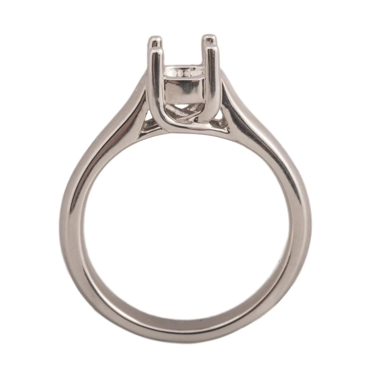 14KW & 18KW Round Solitaire Criss-Cross Ring Mountings-Round 5.75mm Center Stone