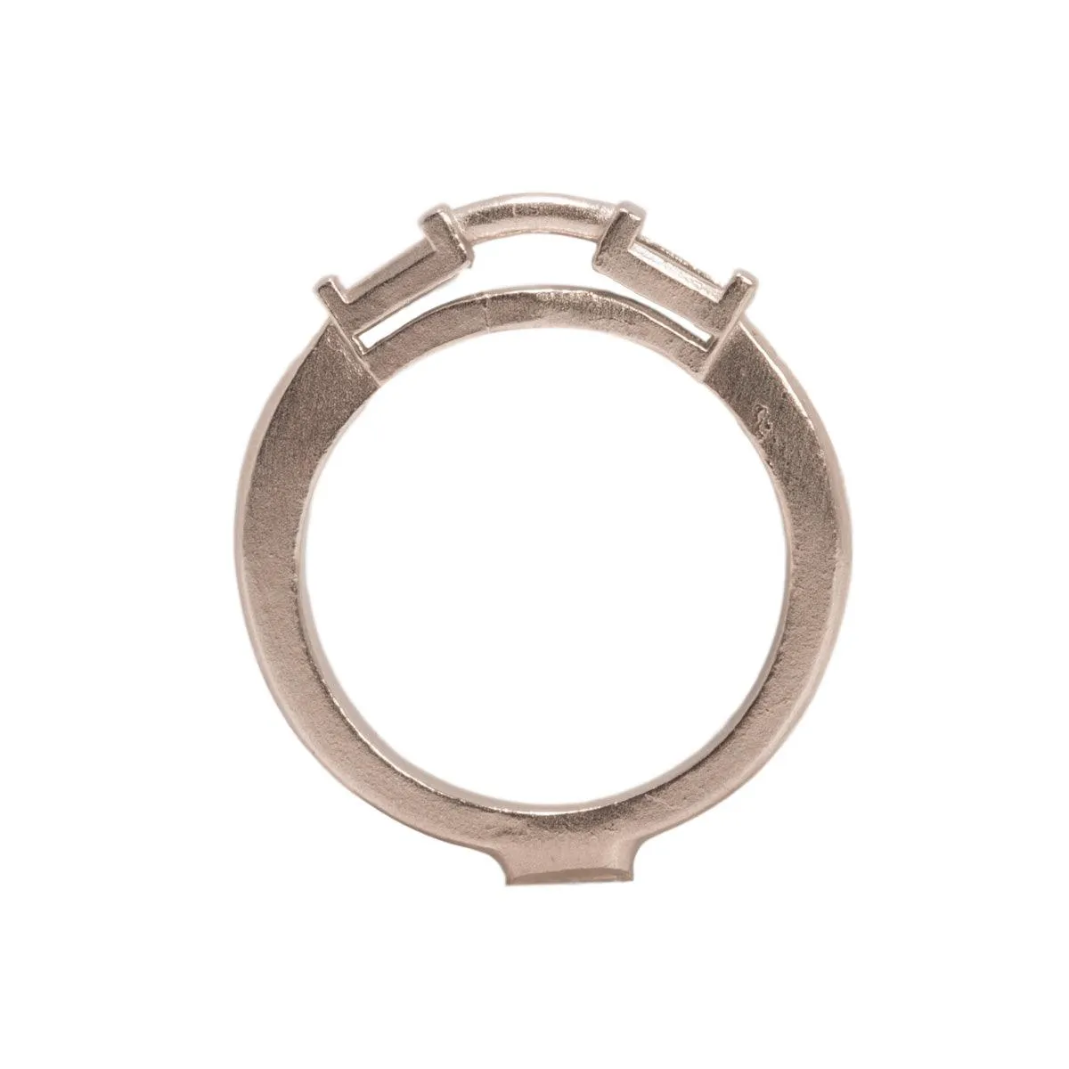 14KW & Platinum Empty Center With 3.5 x 2.5 x 1.7mm Tapered Baguette Sides Ring Mountings