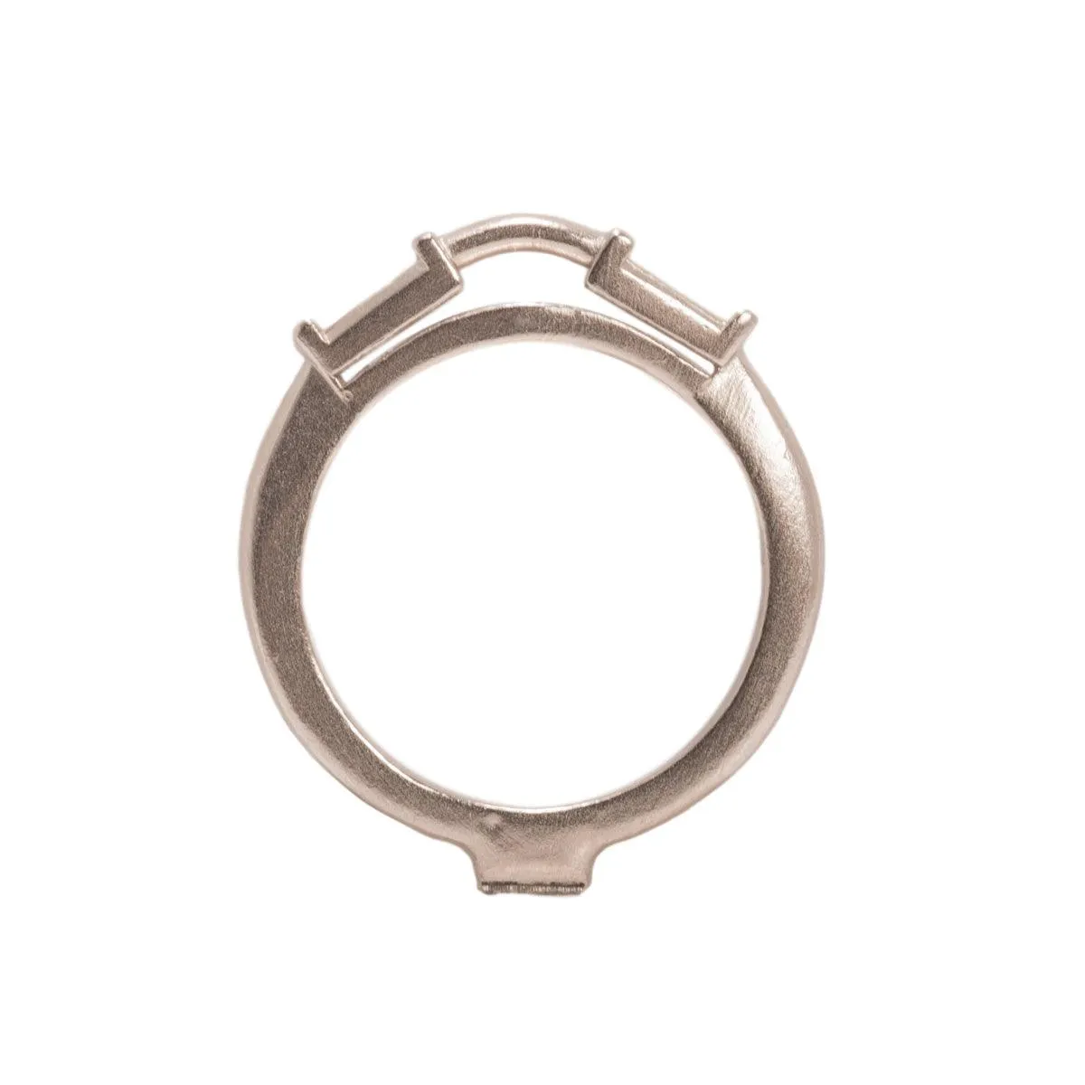 14KW & Platinum Empty Center With 4.25 x 3 x 2mm Tapered Baguette Sides Ring Mountings
