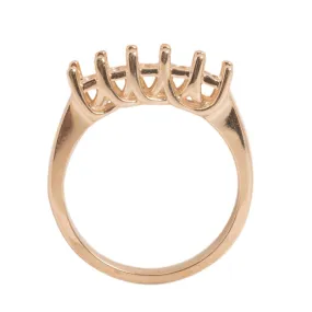 14KW Round 3.2mm 5-Stone Criss-Cross Ring Mountings