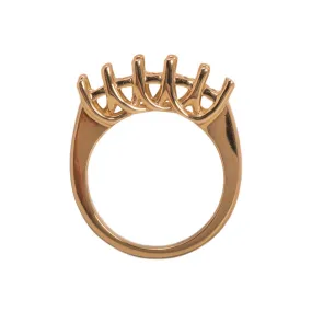 14KW Round 3.8mm 5-Stone Criss-Cross Ring Mountings