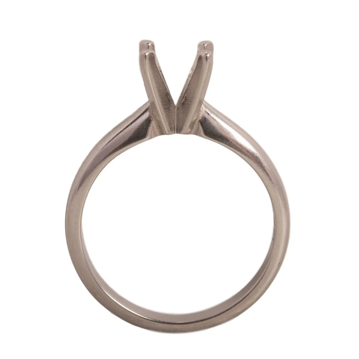 14KW/14KY & Platinum Round Solitaire 6.5mm Center Stone 4-Prong Extra Heavy Die Struck