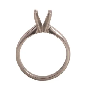 14KW/14KY & Platinum Round Solitaire 6.5mm Center Stone 4-Prong Extra Heavy Die Struck