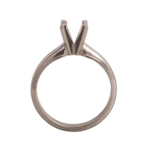 14KW/14KY & Platinum Round Solitaire 6mm Center Stone 4-Prong Extra Heavy Die Struck