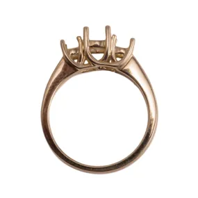 14KY & 14KW 3-Stone Criss-Cross Ring Mountings-Round 5mm Center Stone with 2- 3.5mm Round Sides