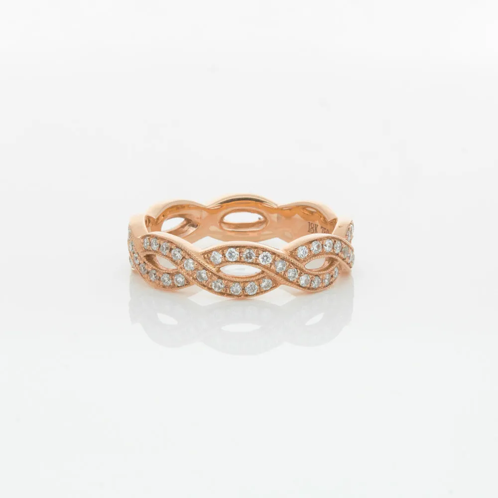 18ct Rose Gold Diamond Band