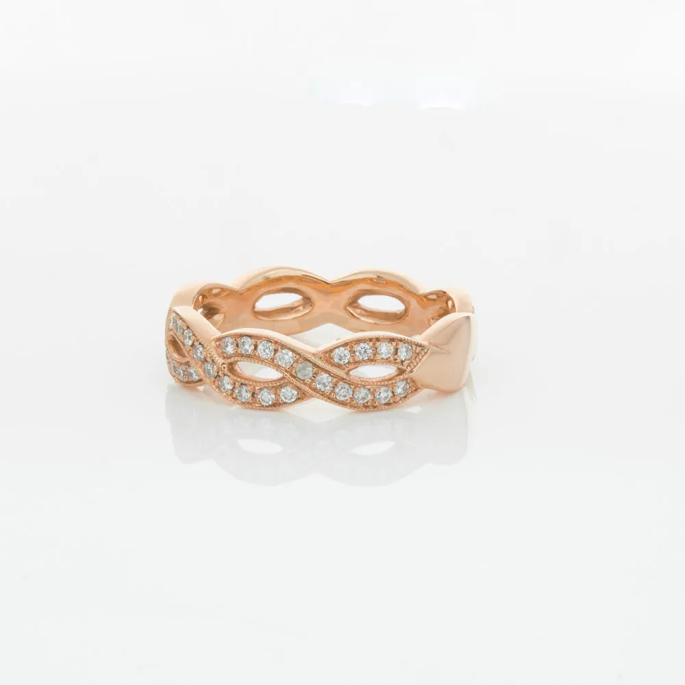18ct Rose Gold Diamond Band