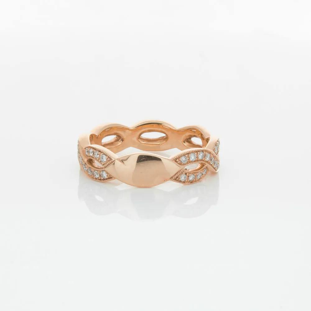 18ct Rose Gold Diamond Band