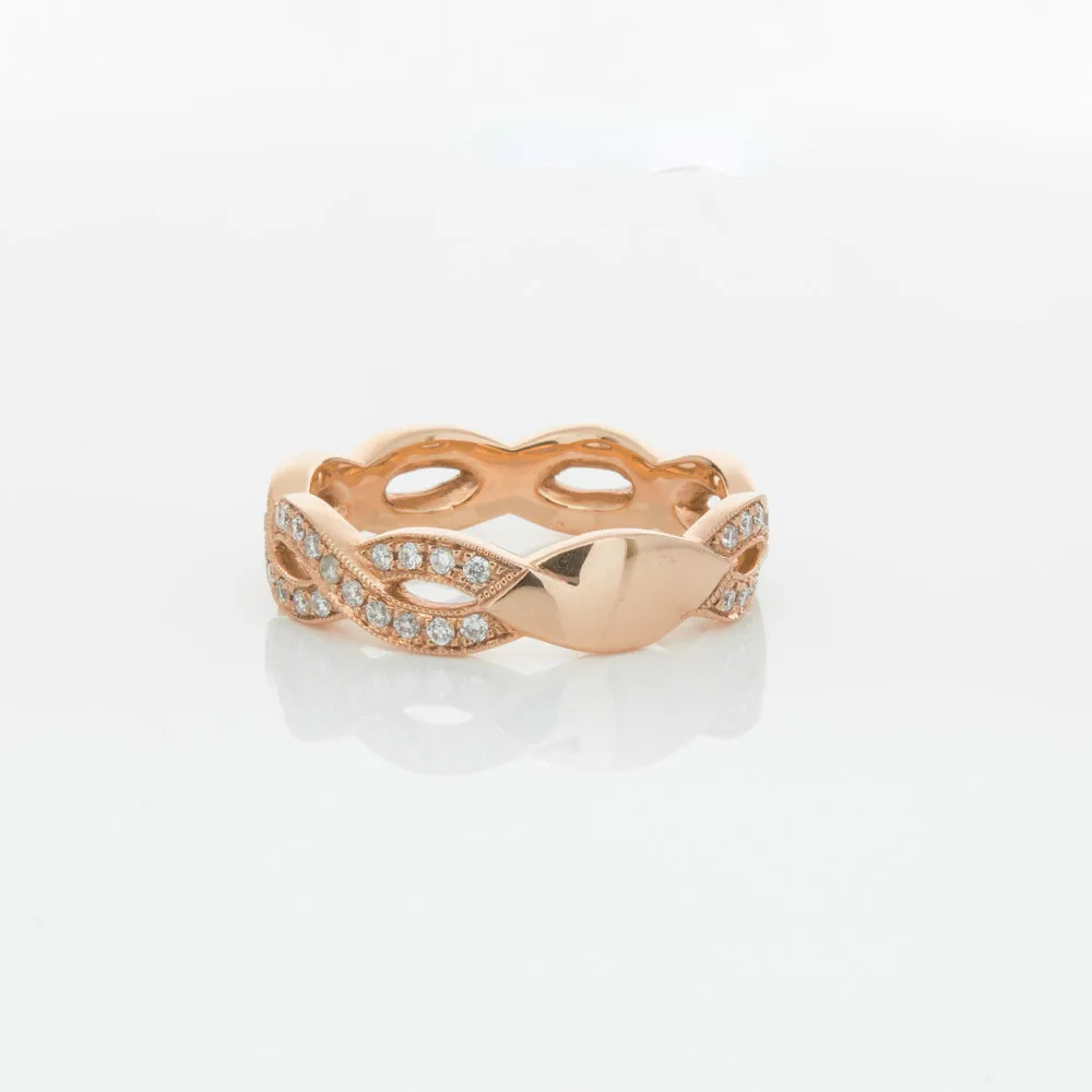 18ct Rose Gold Diamond Band