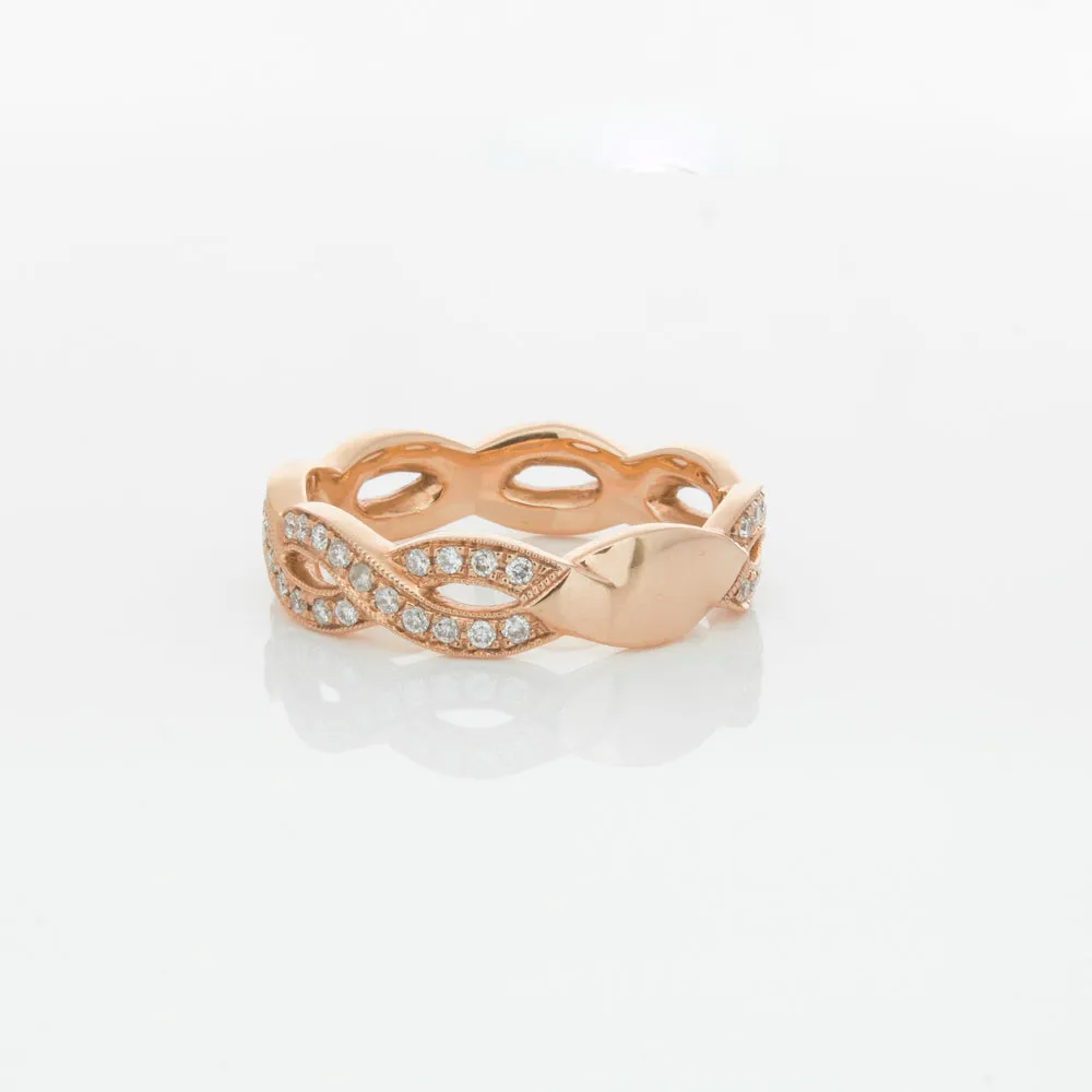 18ct Rose Gold Diamond Band