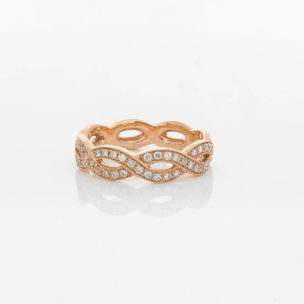 18ct Rose Gold Diamond Band