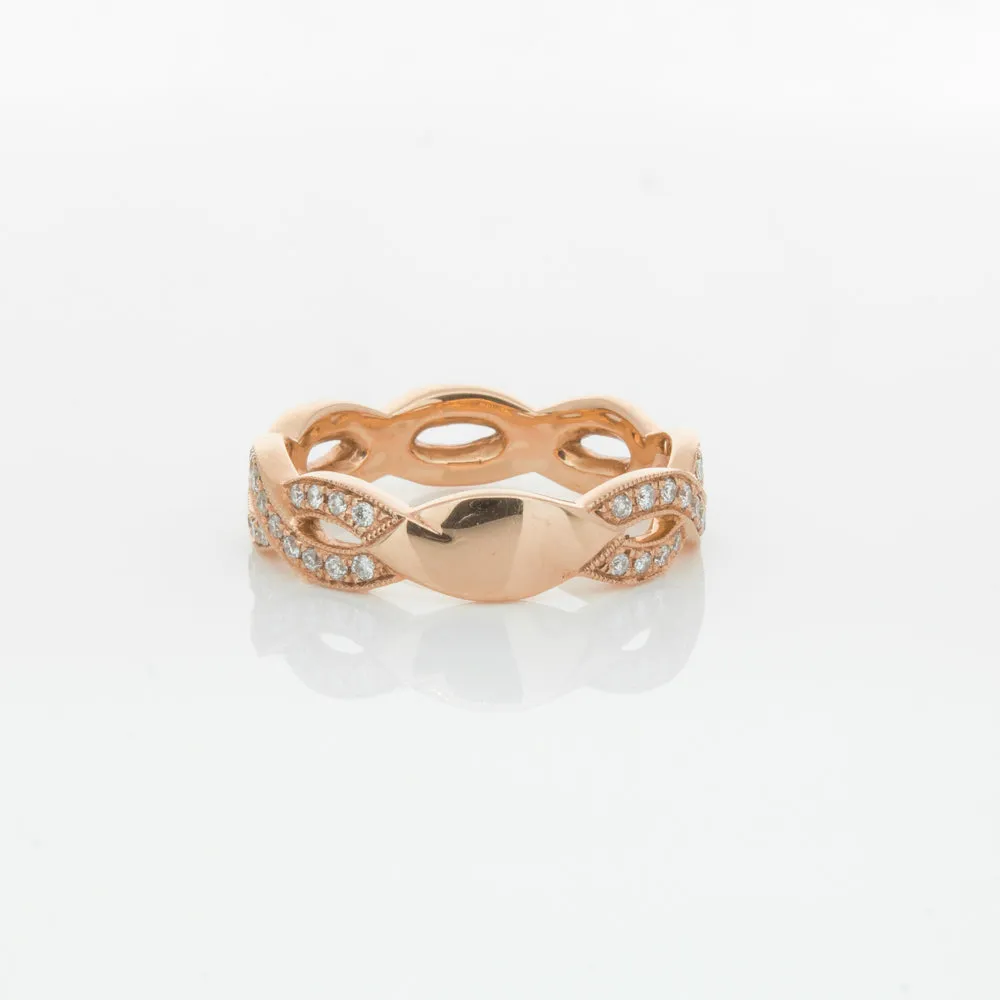 18ct Rose Gold Diamond Band