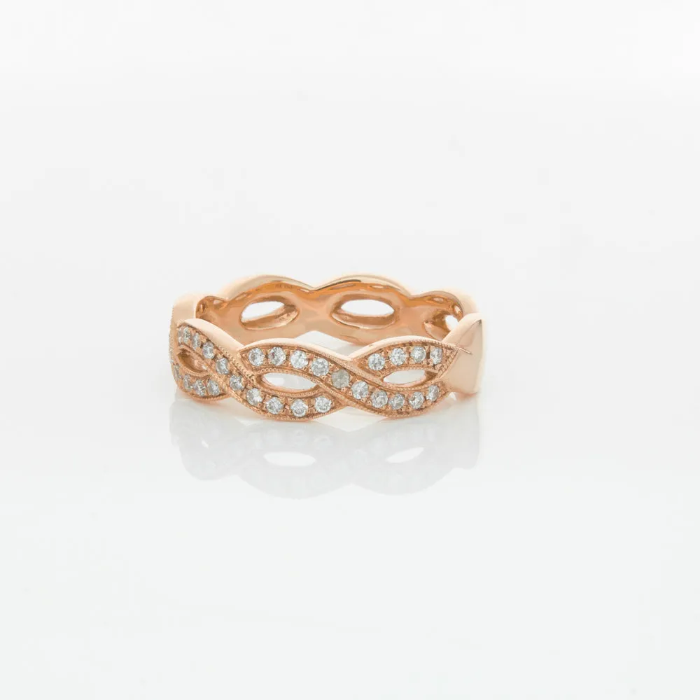 18ct Rose Gold Diamond Band