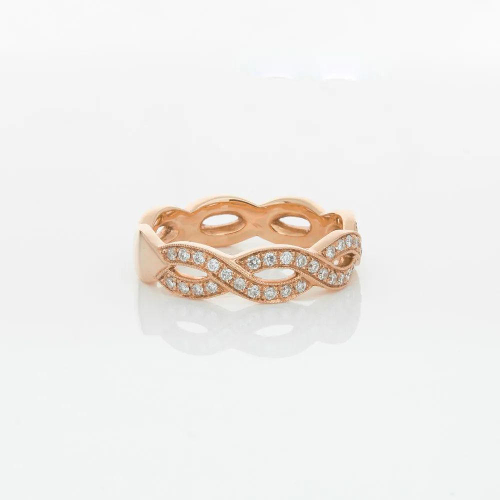 18ct Rose Gold Diamond Band