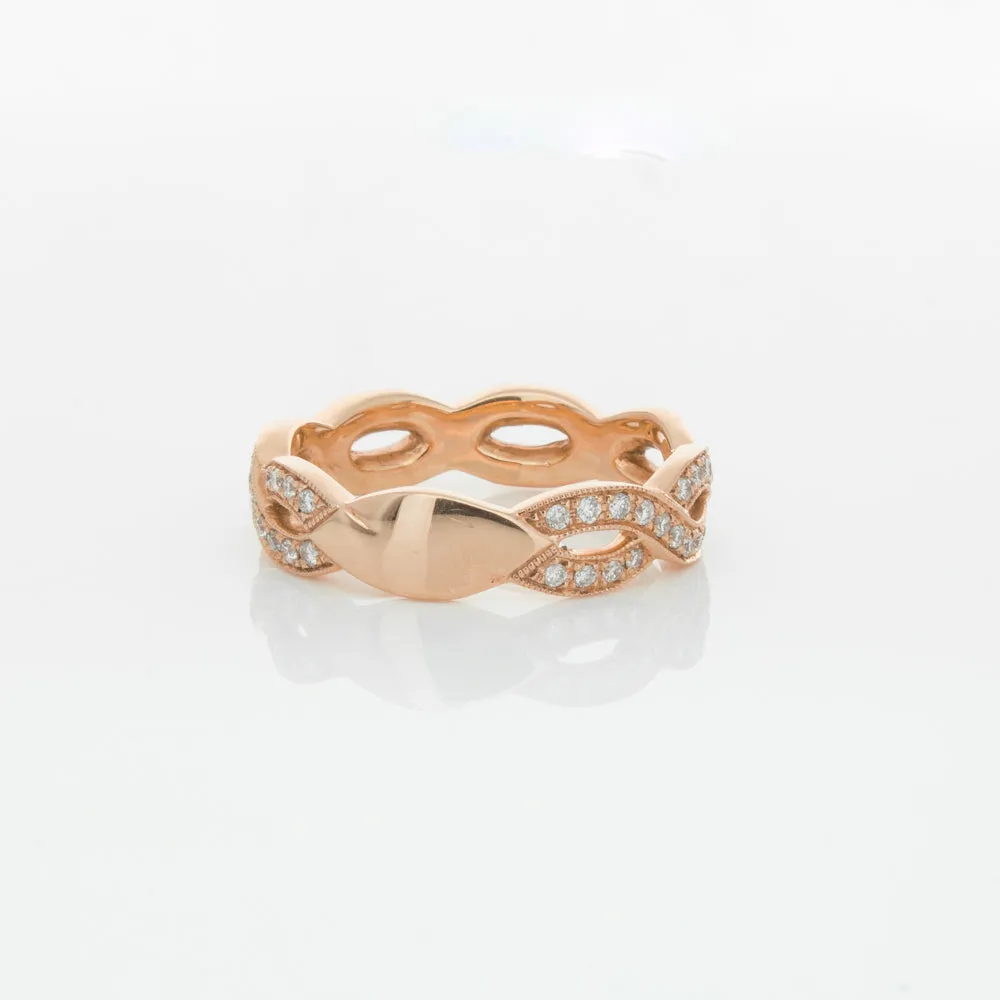 18ct Rose Gold Diamond Band