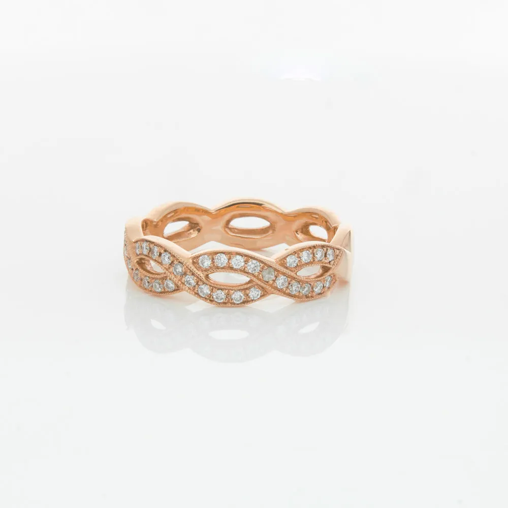 18ct Rose Gold Diamond Band
