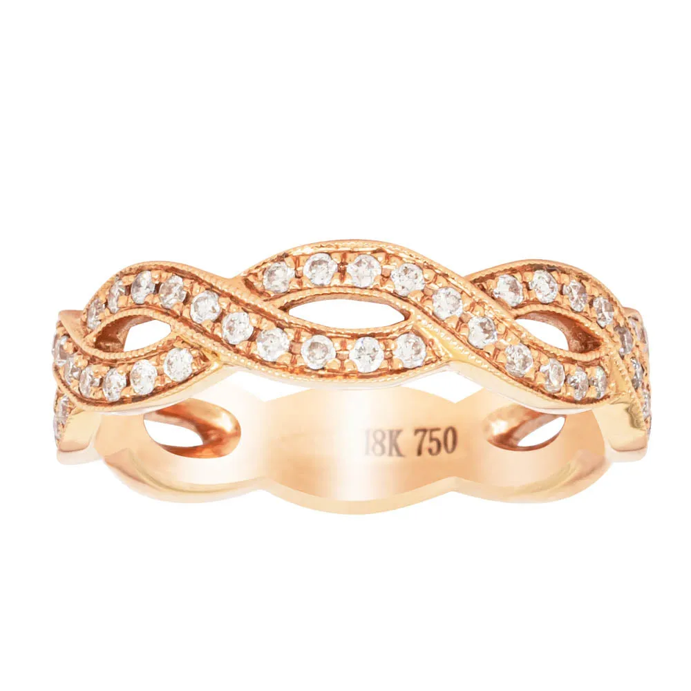 18ct Rose Gold Diamond Band