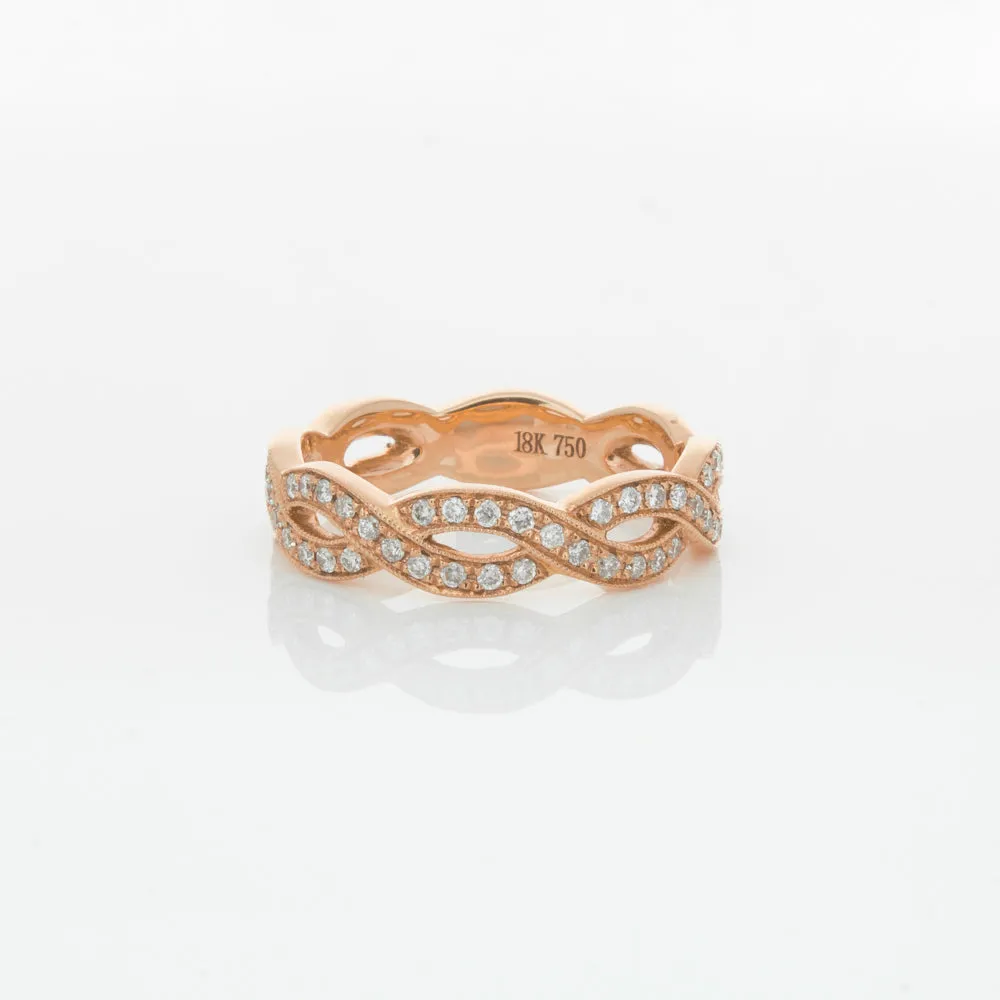 18ct Rose Gold Diamond Band