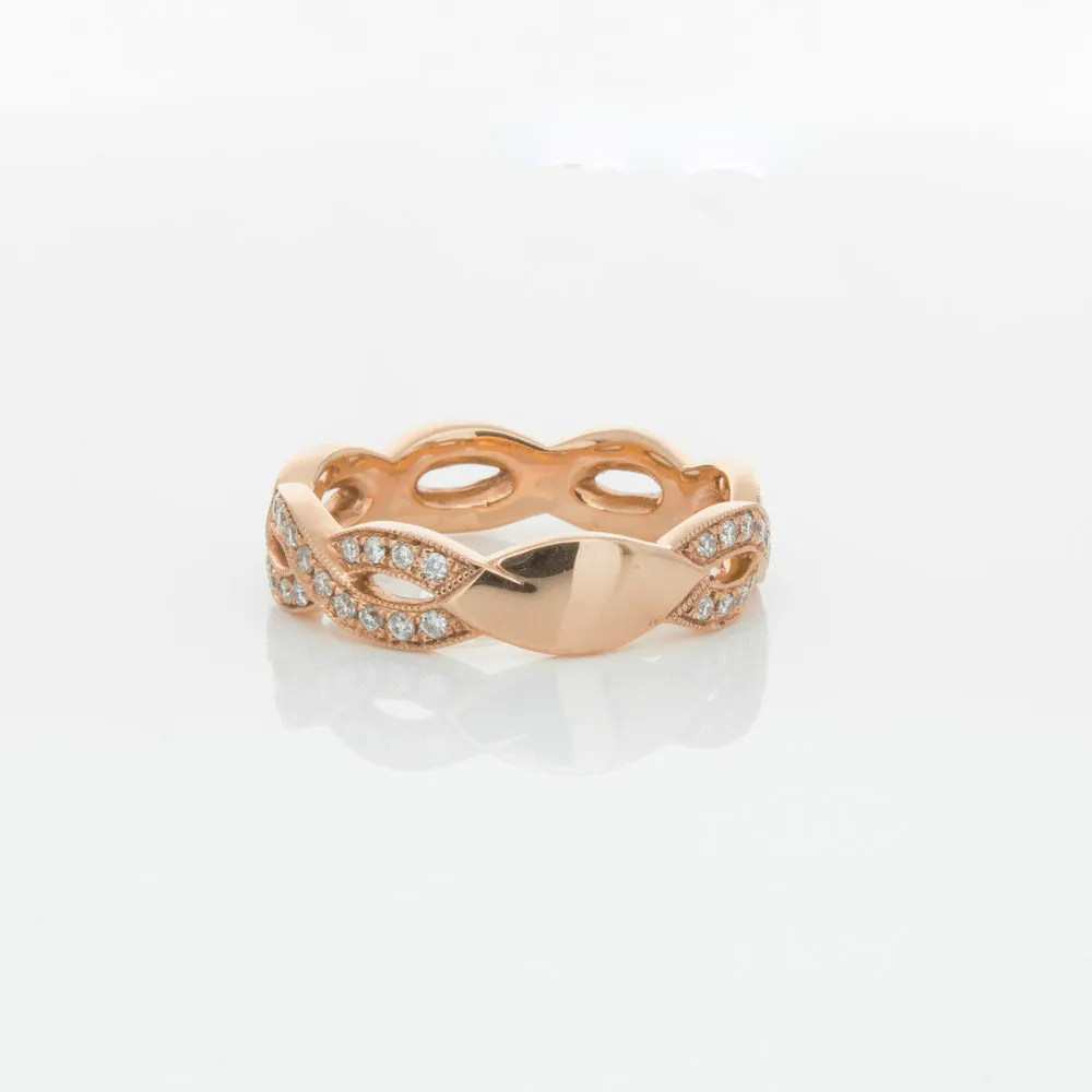 18ct Rose Gold Diamond Band