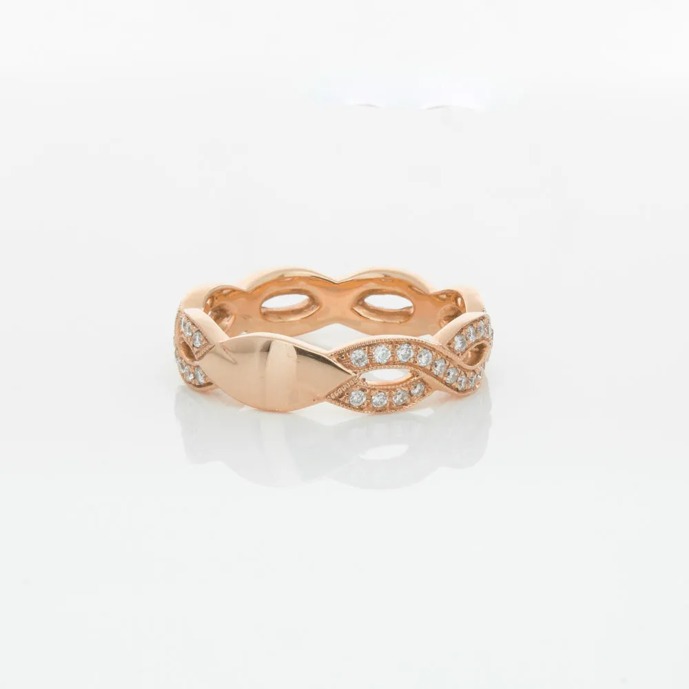 18ct Rose Gold Diamond Band